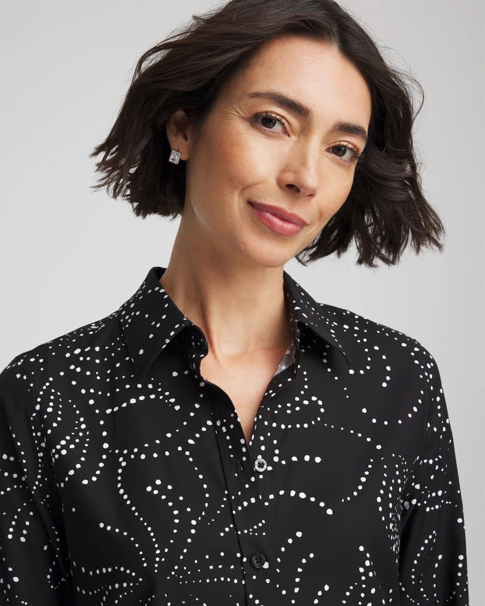 No Iron™ Findot Print Sateen Shirt
