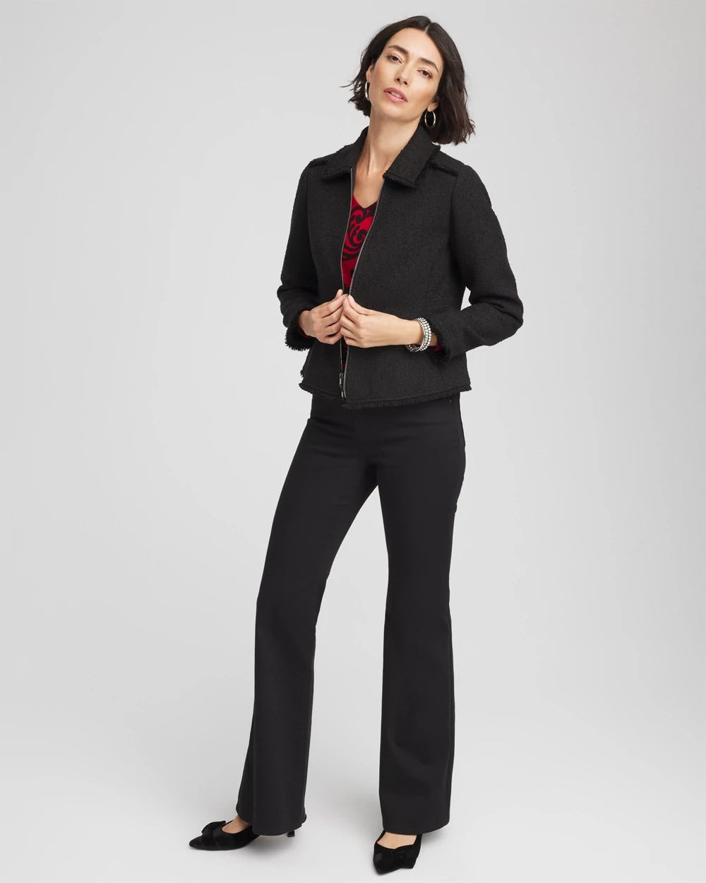 Bouclé Peplum Jacket