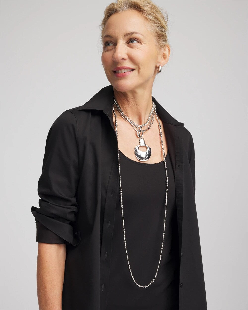 Silvertone Tennis Necklace