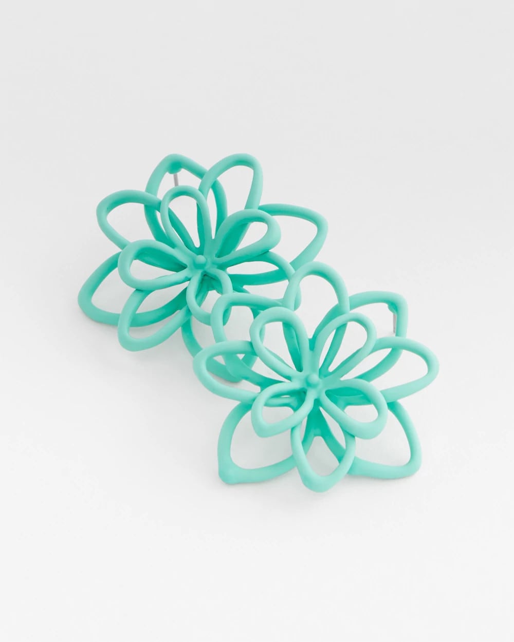 No Droop™ Teal Flower Stud Earrings