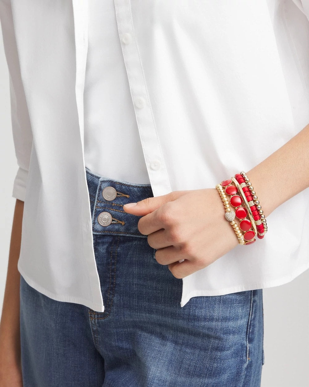 Gold Heart Stretch Bracelet