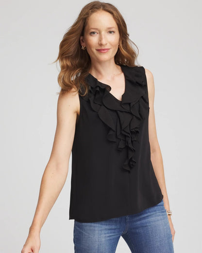 Satin Ruffle Tank