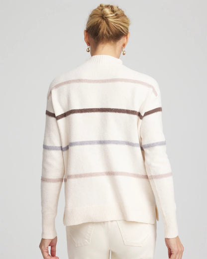 Sequined Stripe Pullover Sweater