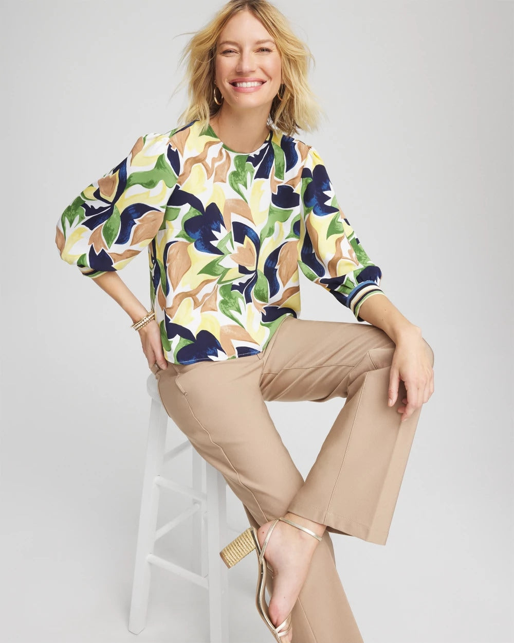 Mod Blooms Matte Satin Pullover