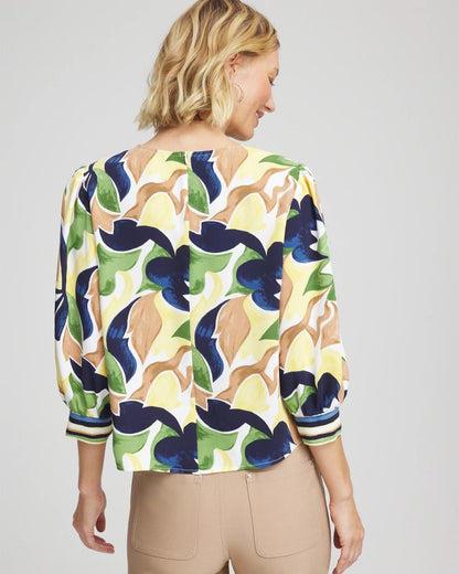 Mod Blooms Matte Satin Pullover