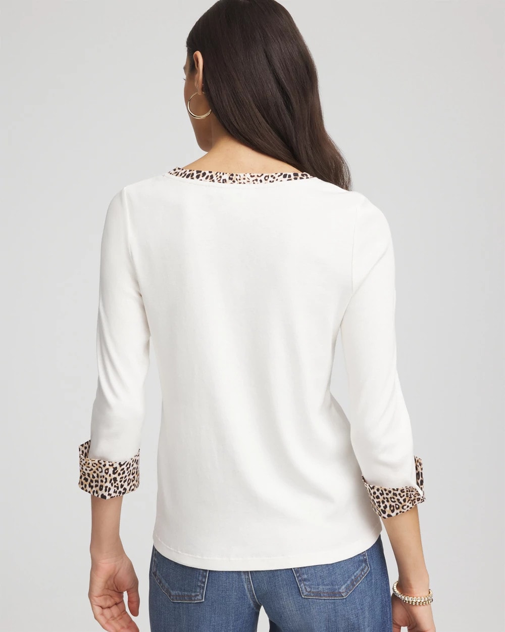 Pima Jewel Neck Contrast Tee