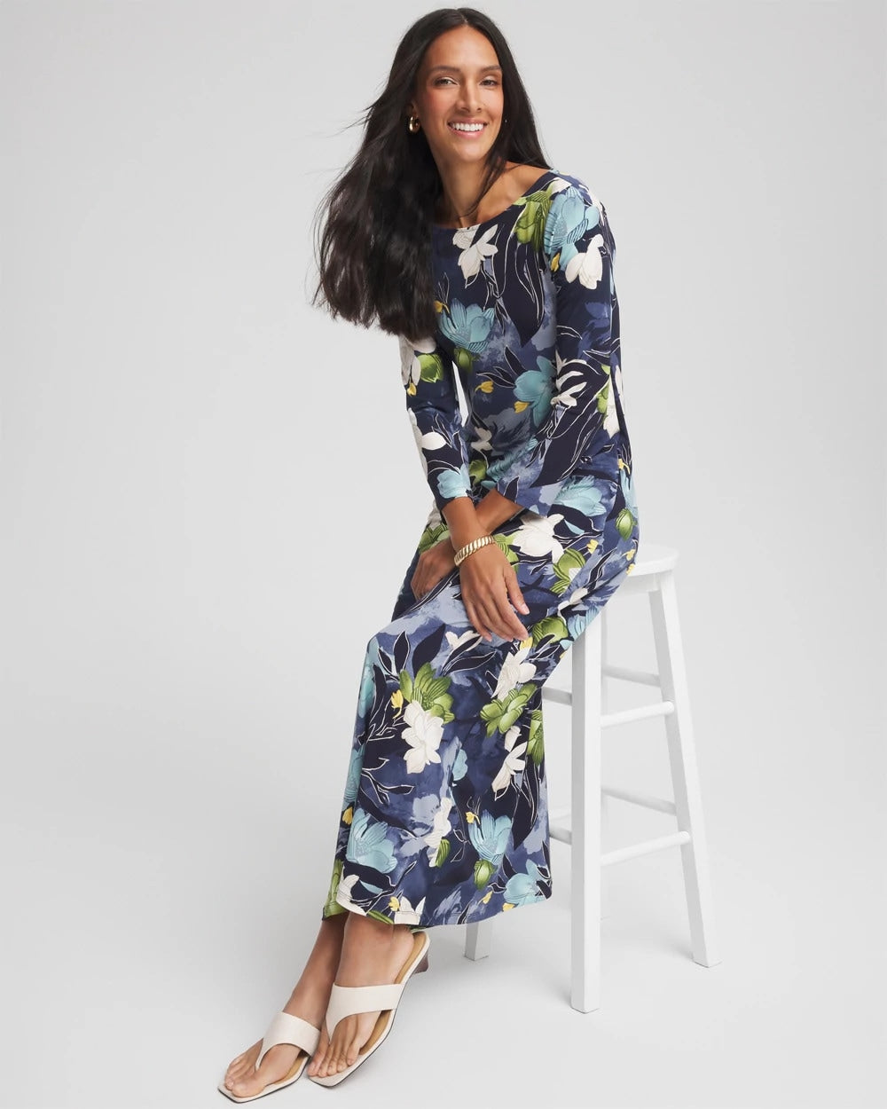 Dance Boatneck Column Maxi Dress