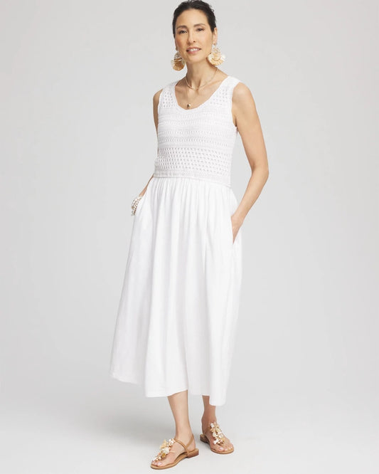 Crochet-Bodice Maxi Dress