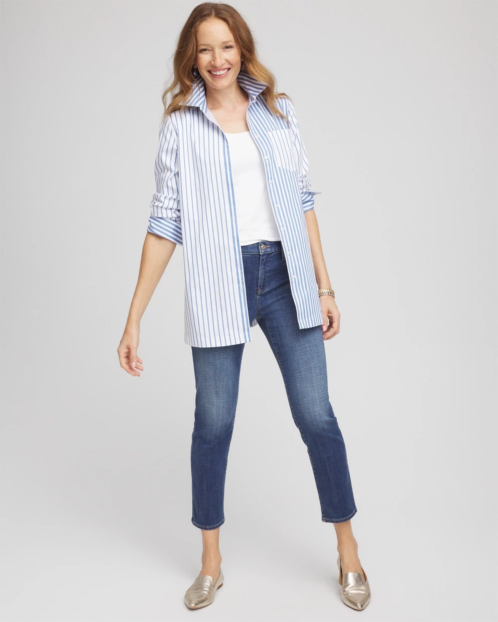 No Iron™ Stripe Mix Tunic