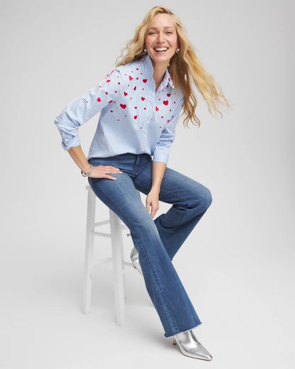 V-Day Striped Poplin Shirt