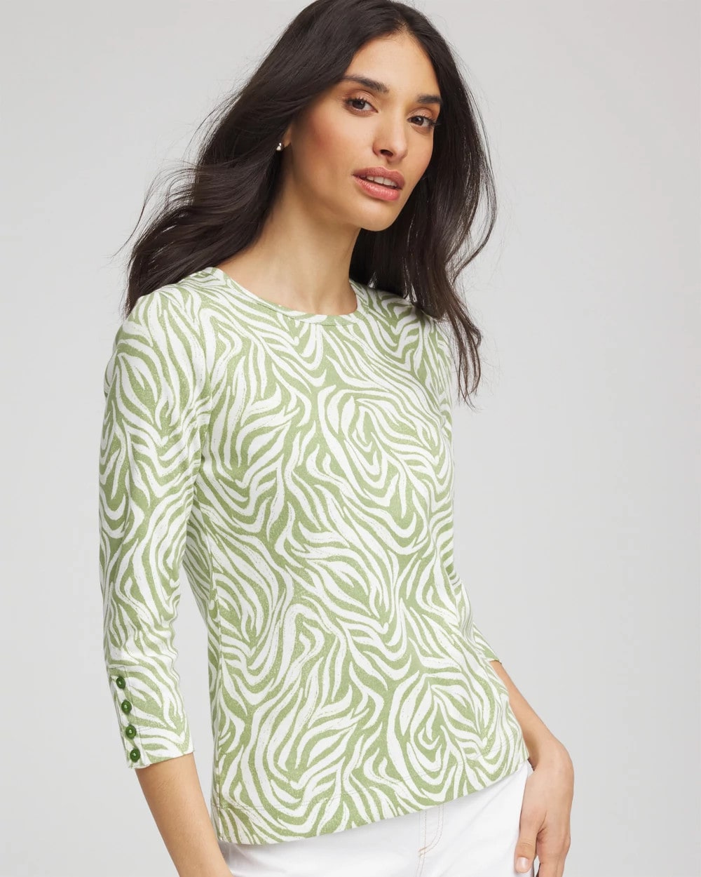 Pima Button Sleeve Tee