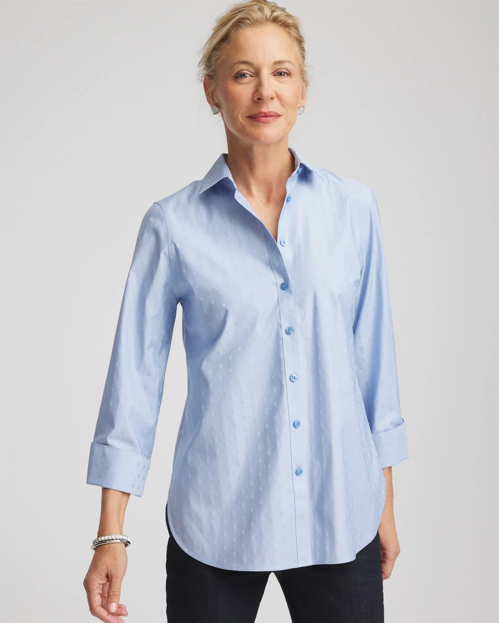 No Iron™ Striped Jacquard Sateen Shirt