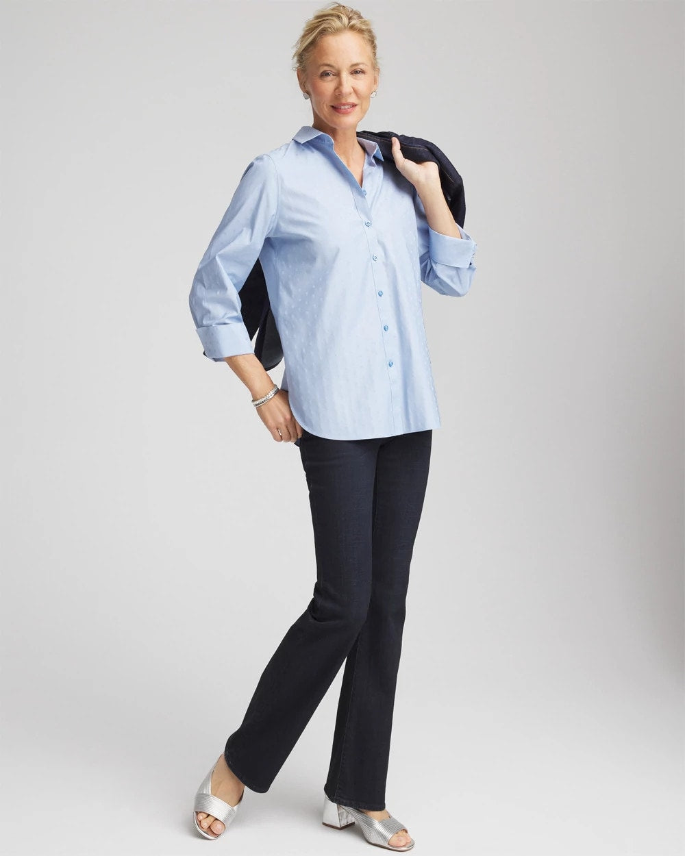 No Iron™ Striped Jacquard Sateen Shirt