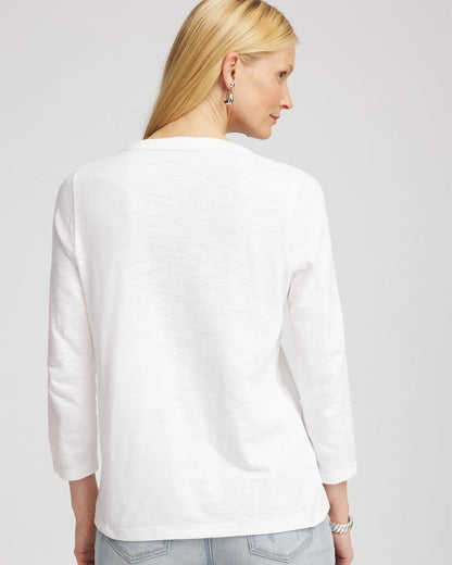 Slub Splitneck Button Tee