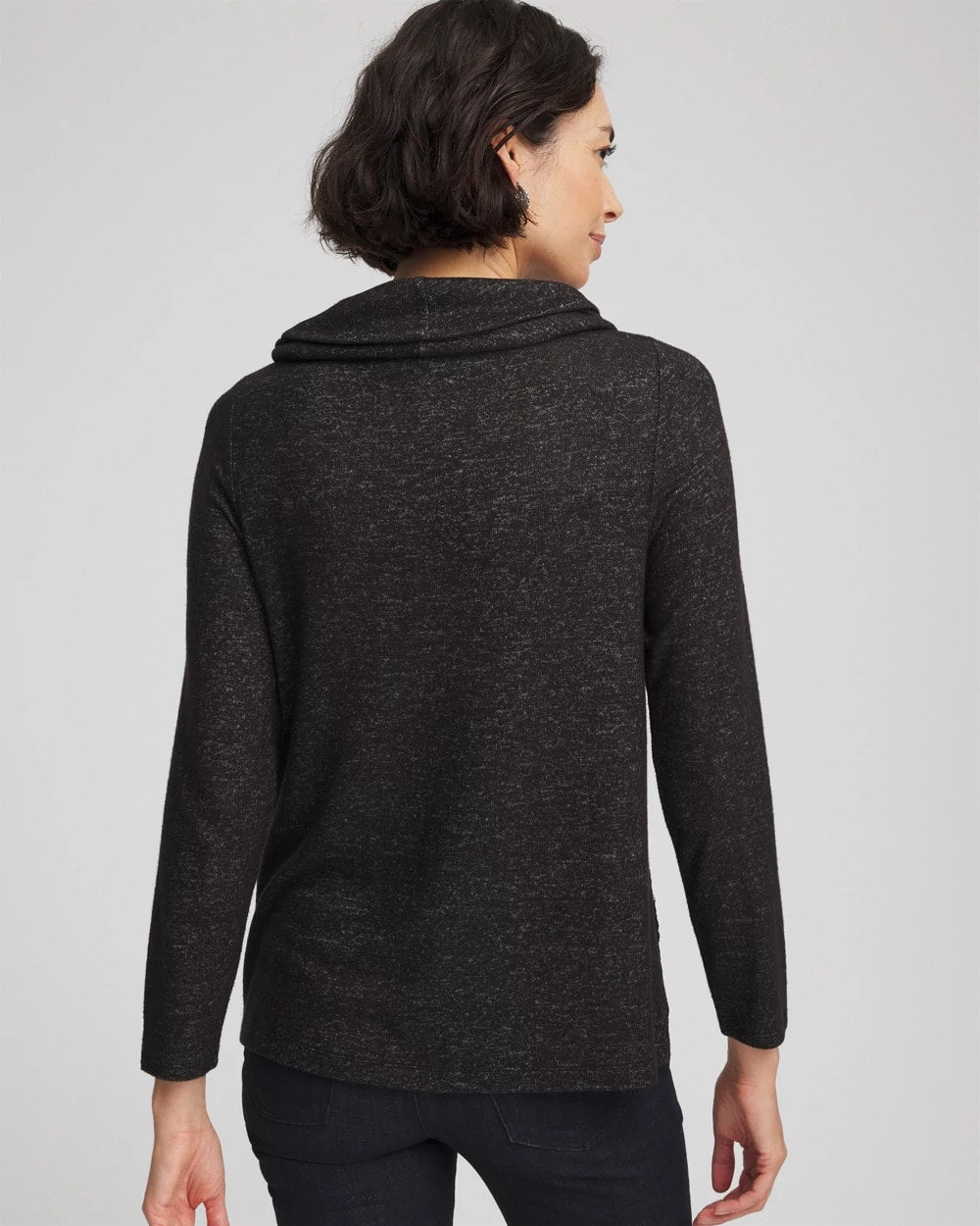 Lace Hem Cowlneck Top