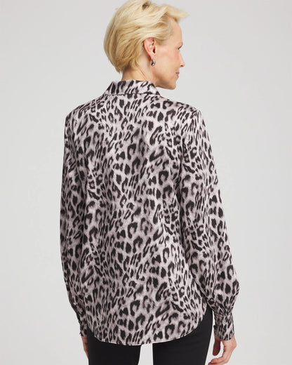 Faux Silk Snowy Animal Shirt