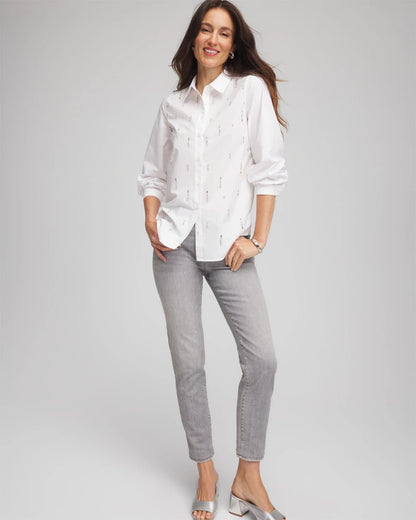 Jeweled Poplin Shirt