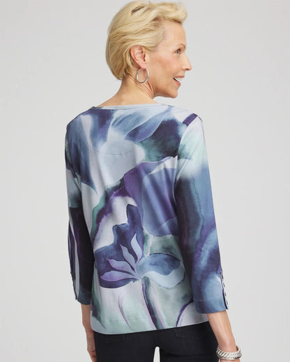 Pima Button Sleeve Tee