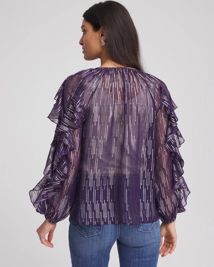 Georgette Ruffle Sleeve Blouse