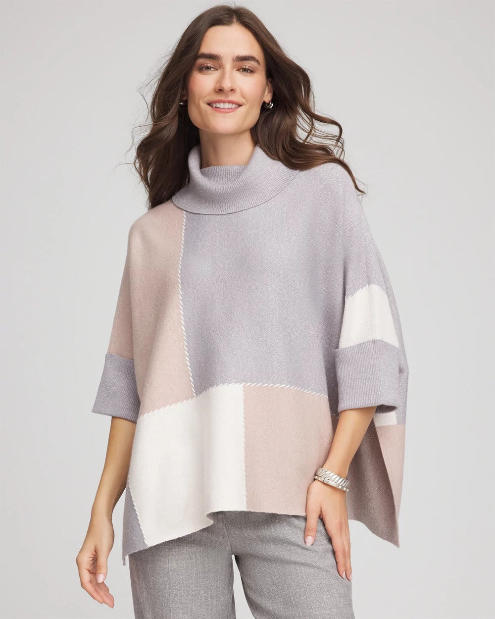 Quilted Chic Cowlneck Poncho