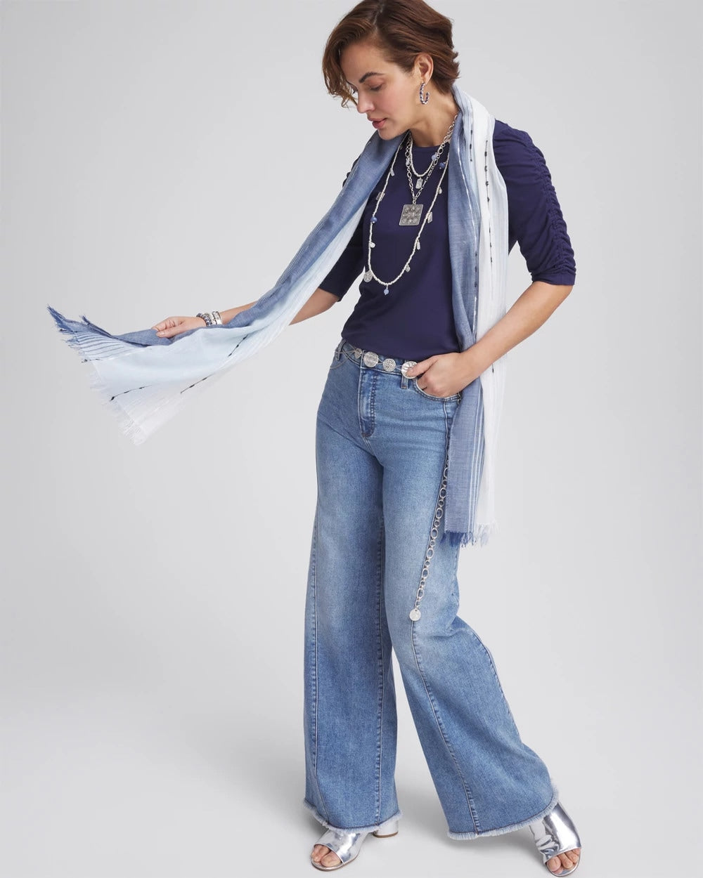 Ruched Sleeve Knit Tee