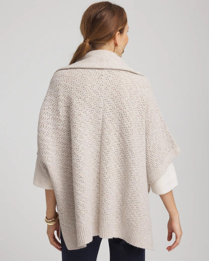 Zip-Front Collared Ruana