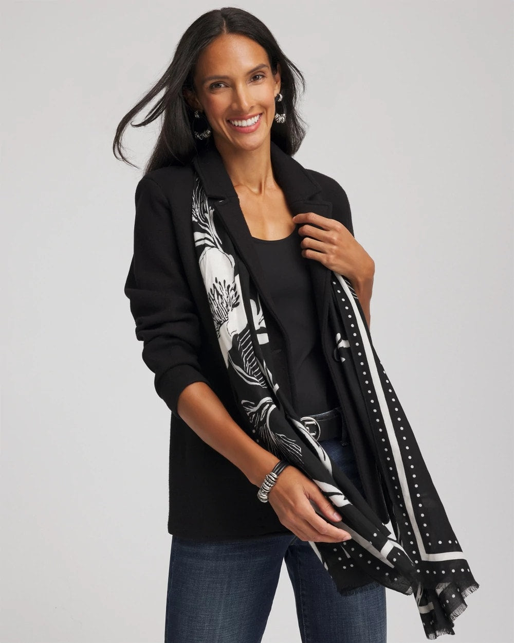 Floral Woven Oblong Scarf