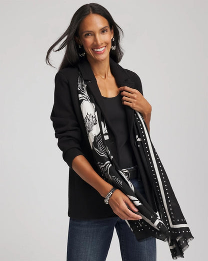 Floral Woven Oblong Scarf