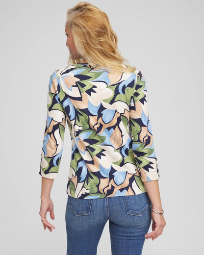 Mod Blooms Pima Button Tee