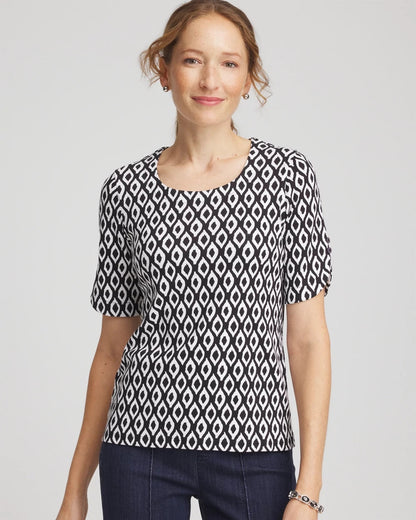 Printed Pima Elbow Sleeve Tee