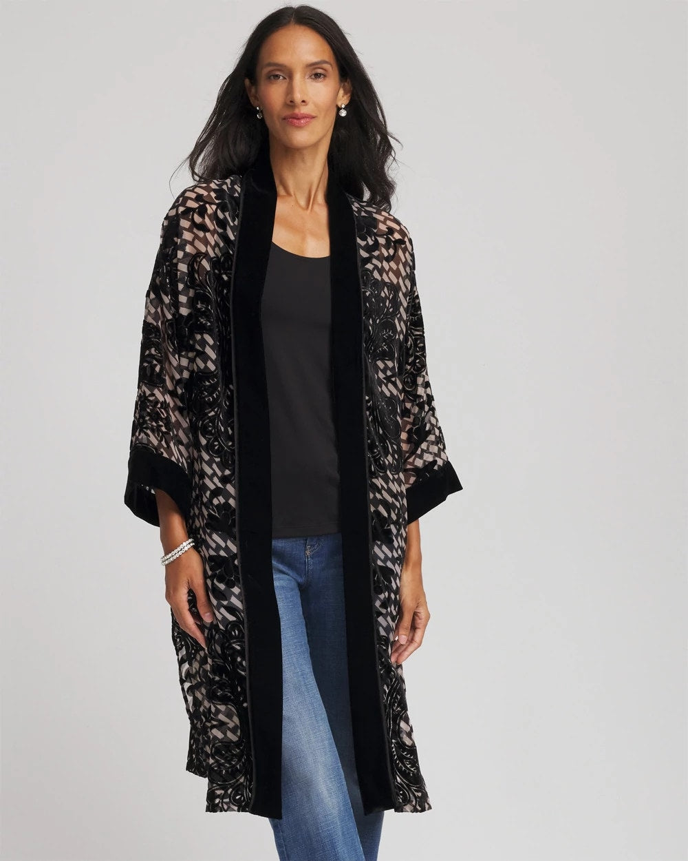 Art Deco Burnout Kimono