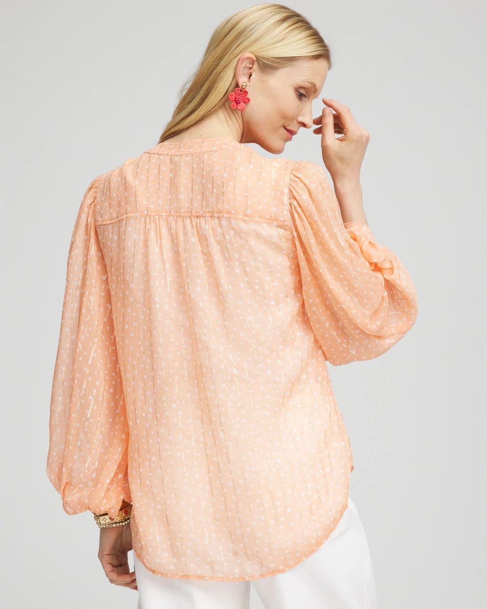 Metallic Jacquard Blouse