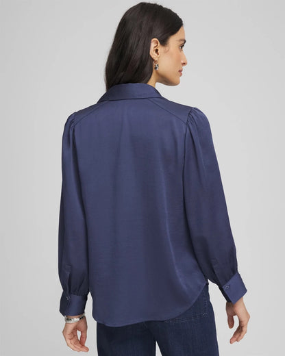 Puff Sleeve Satin Blouse