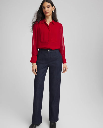 Pintuck Georgette Tunic