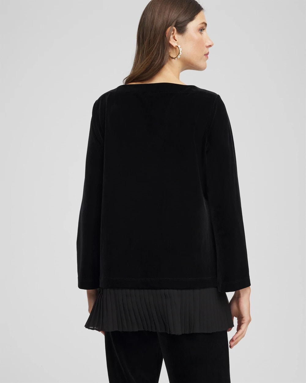 Travelers™ Chiffon Hem Velvet Tunic