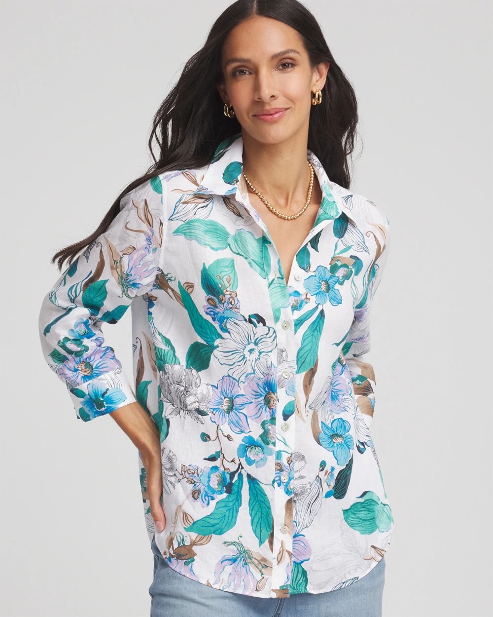 No Iron™ Floral Linen Shirt