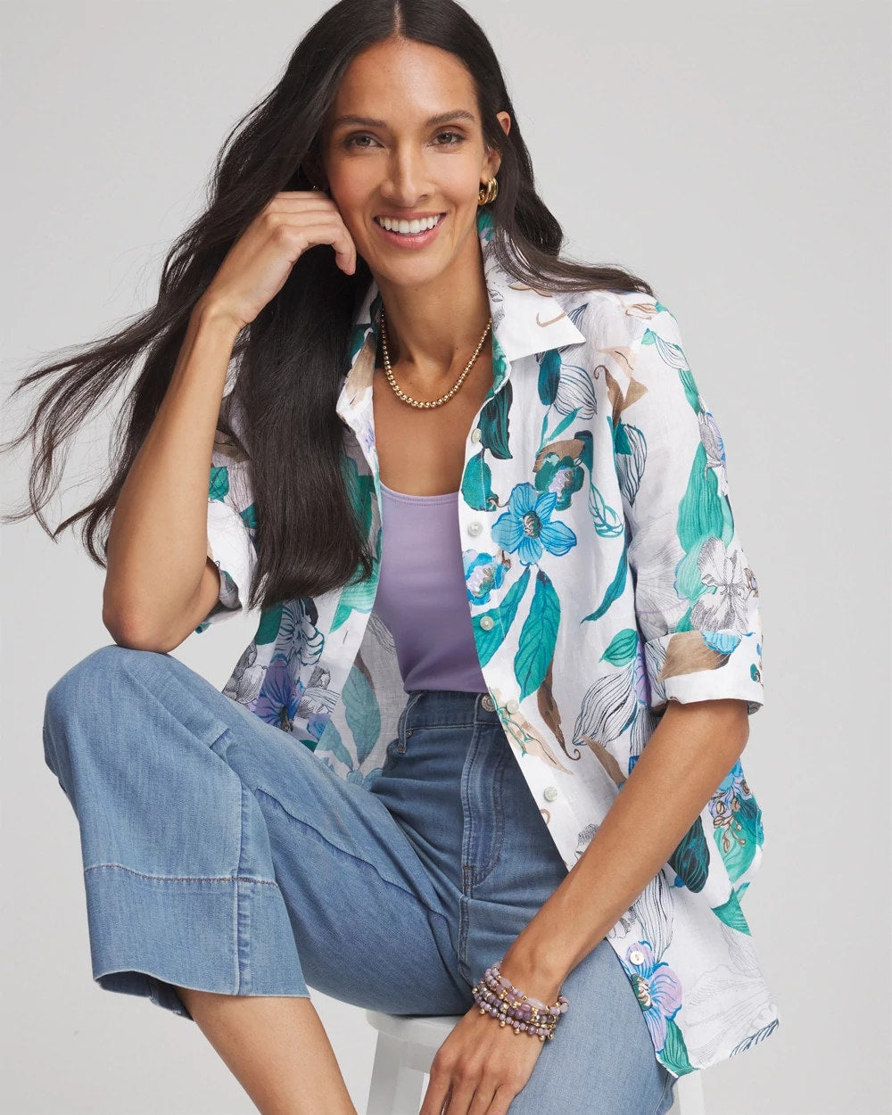 No Iron™ Floral Linen Shirt