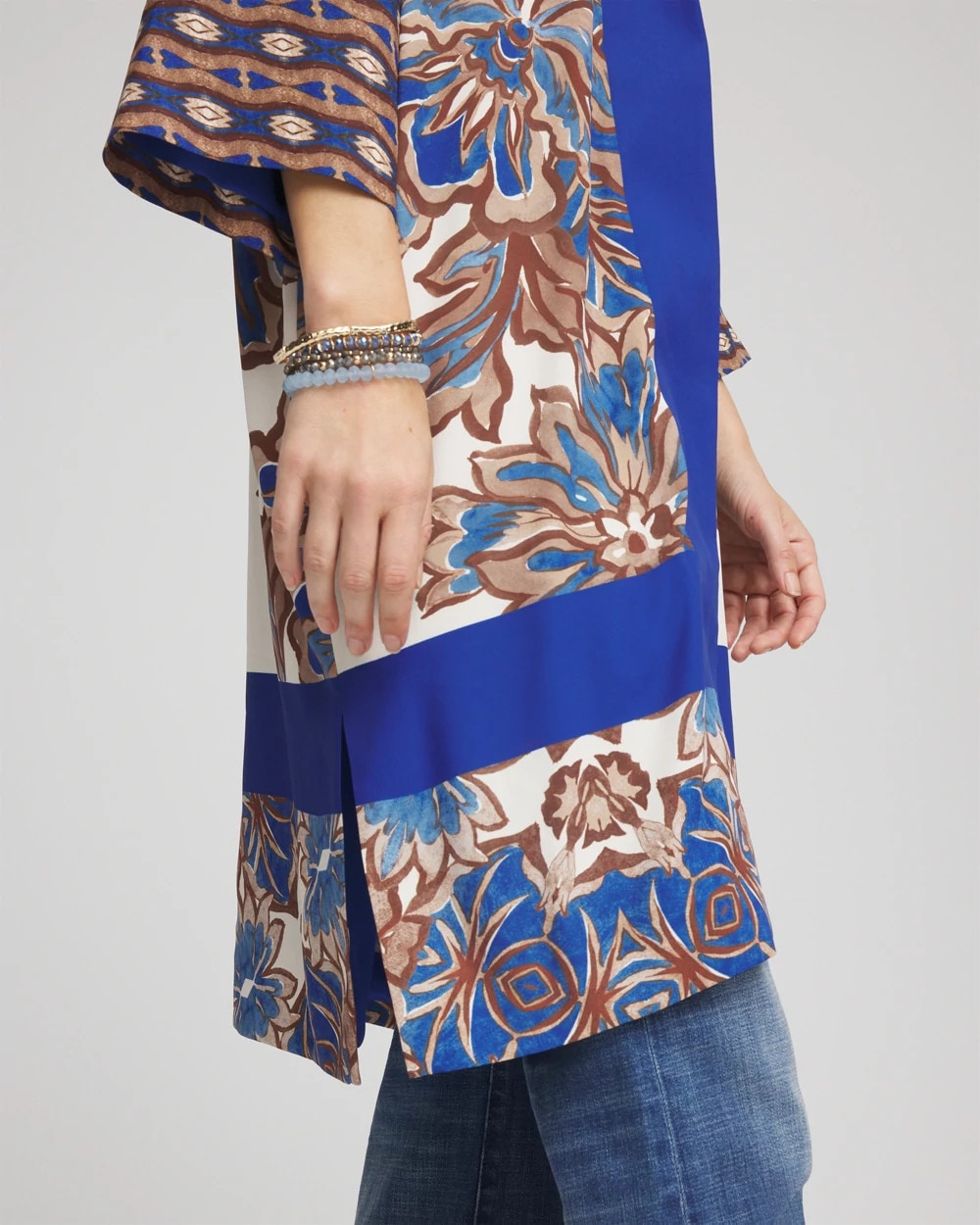 Crepe Long Printed Kimono