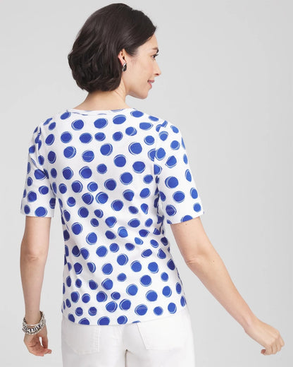 Polka-Dot Pima Cotton Crewneck Tee