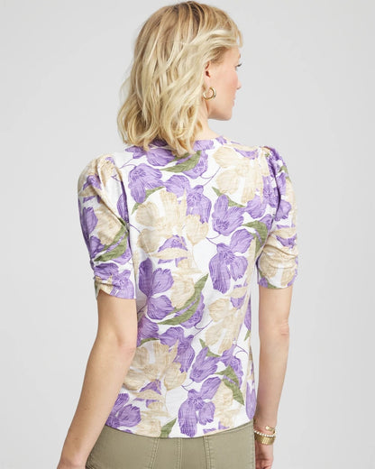 Floral Slub Henley Tee