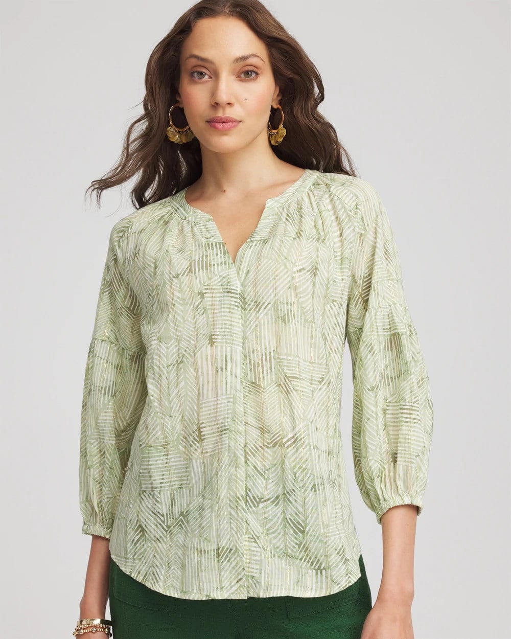 Lurex Stripe Cotton Blouse