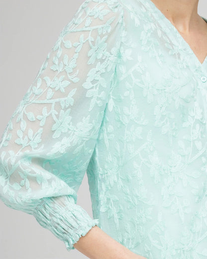 Floral Soutache V-Neck Blouse