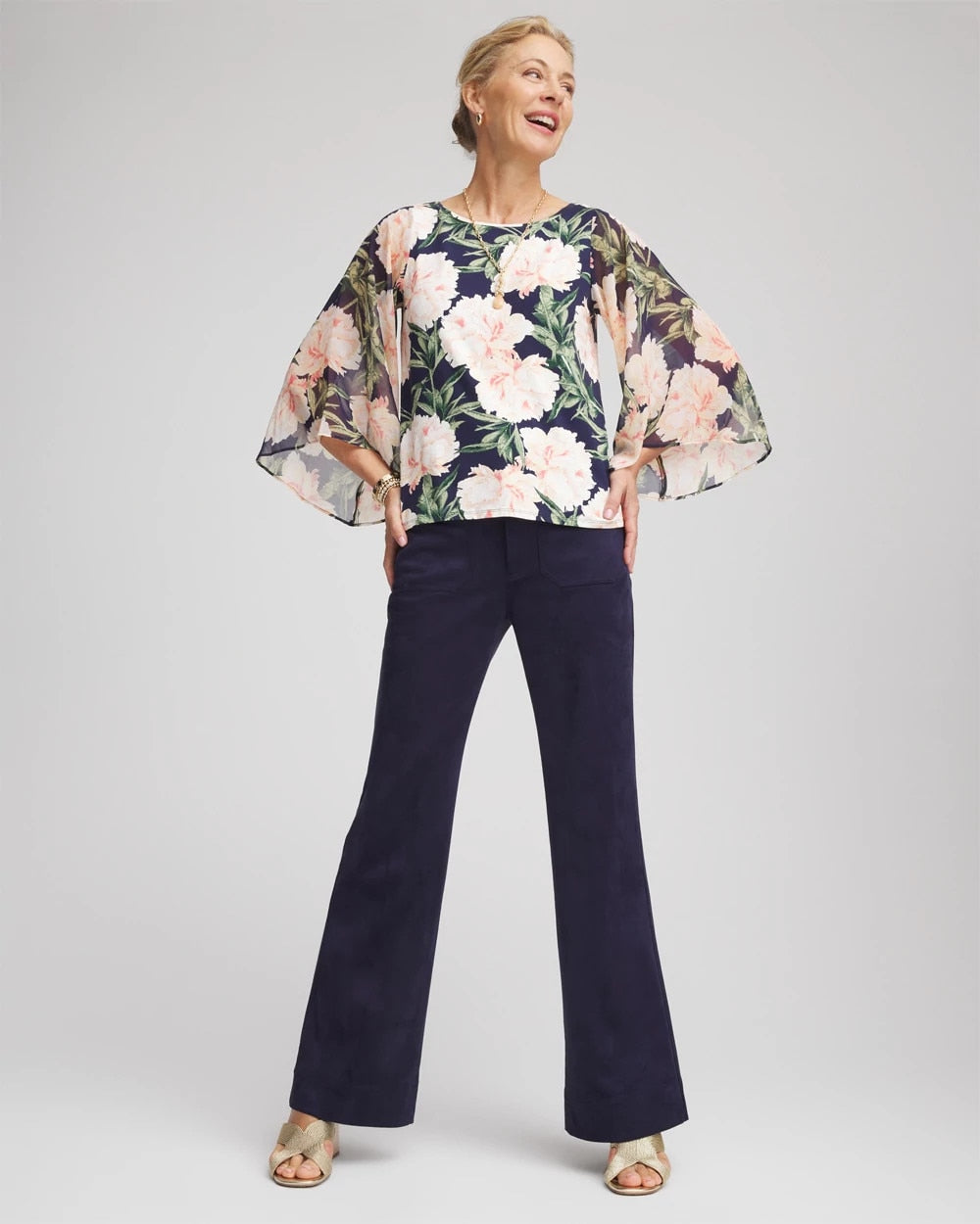 Georgette Angel-Sleeved Top