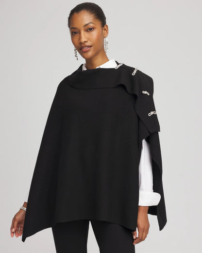 Embellished Bow Poncho