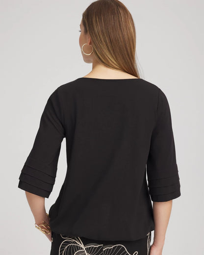 Boatneck Bubble-Hem Top