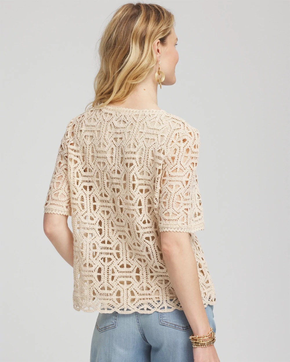 Short-Sleeve Crochet Top