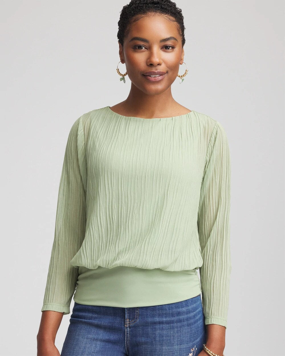 Touch of Cool™ Textured Banded-Hem Top