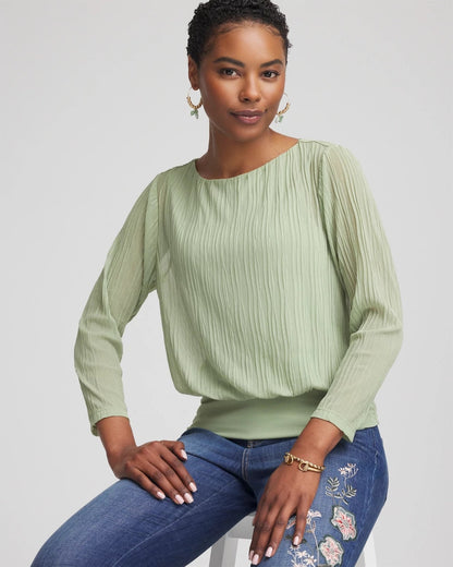 Touch of Cool™ Textured Banded-Hem Top