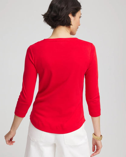 Everyday 3/4 Sleeve V-Neck Tee