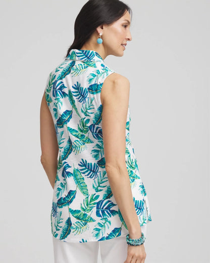 Island Slub Sleeveless Collared Tunic